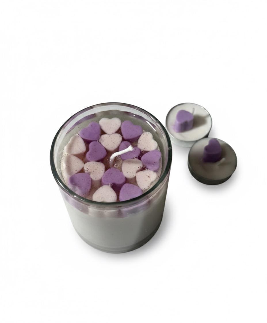 Purple Popup Heart Candle